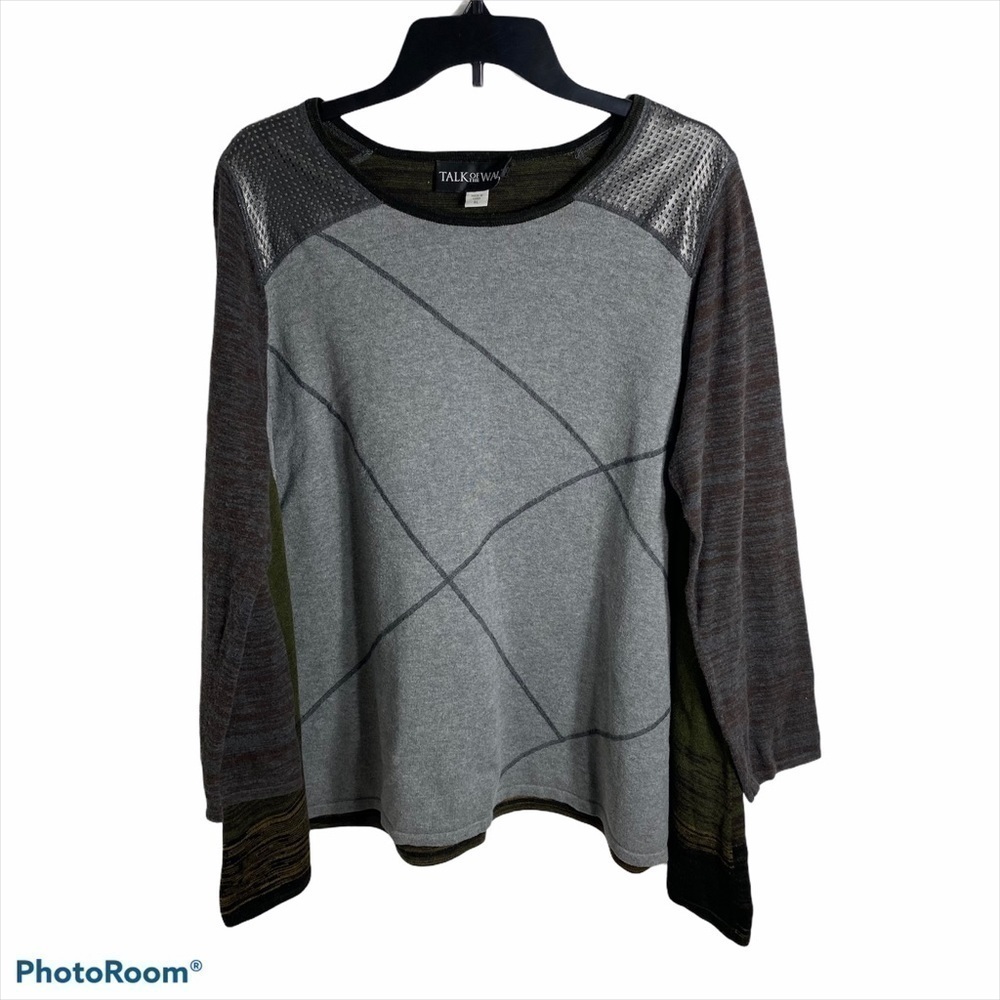 Talk of the Walk Asymmetrical Hem Sweater Tunic XL